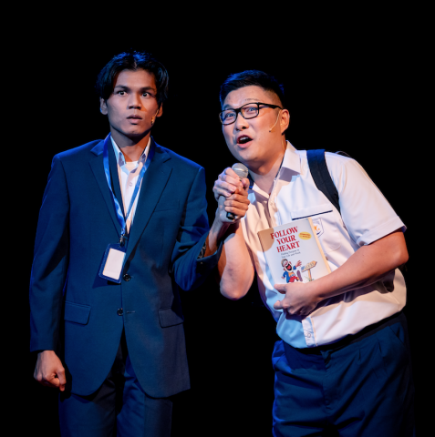 Photo credit: Poh Yu Khing, Courtesy of Esplanade – Theatres on the Bay Image of cast members Rino Junior John and Mitchell Fang