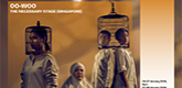 Four people in profile, with three having bird cages over their heads, and one in a tudung